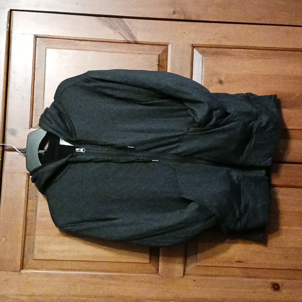Members Mark Jacket Misses Xl Sherpa Lined Hooded Dark Charcoal Heather Like New